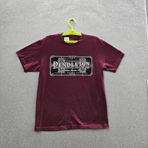 Pendleton Men Shirt M/M Burgundy Graphic Short‎ Sleeve